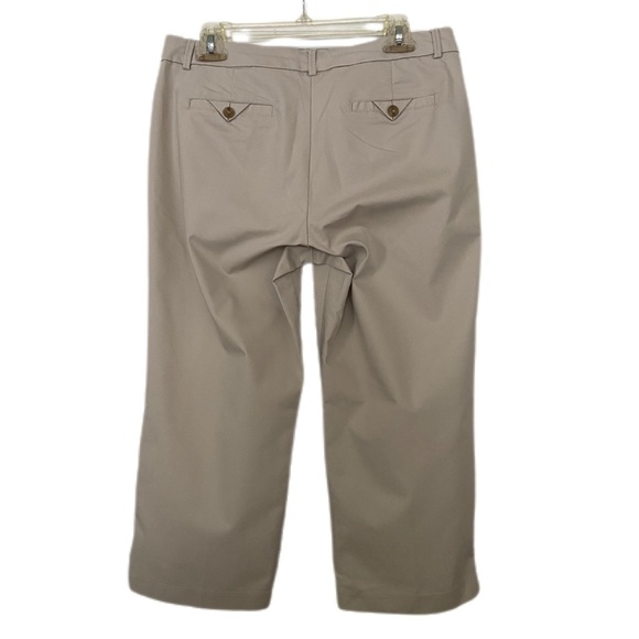 Dockers Khaki Wide Leg Cropped Tan Pants Mid Rise Size 8 - Picture 2 of 13
